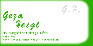 geza heigl business card